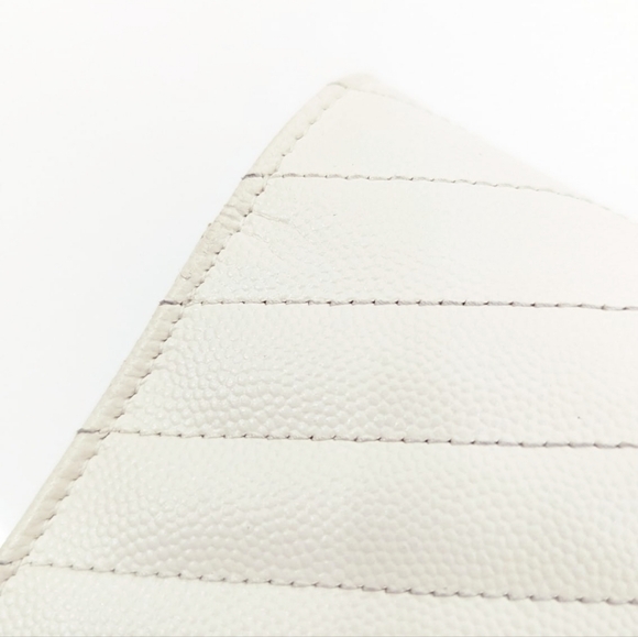 ✨️💎AUTHENTIC  SAINT LAURENT CASSANDRE CHAIN WALLET IN GRAIN DE POUDRE LEATHER - Picture 11 of 15